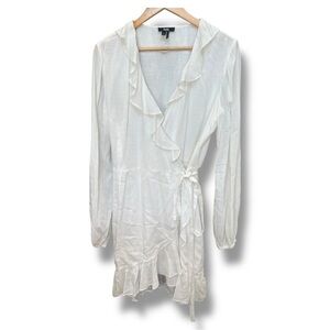 PAIGE Women's Shawna Dress - White Wrap Dress Coverup Size Medium
